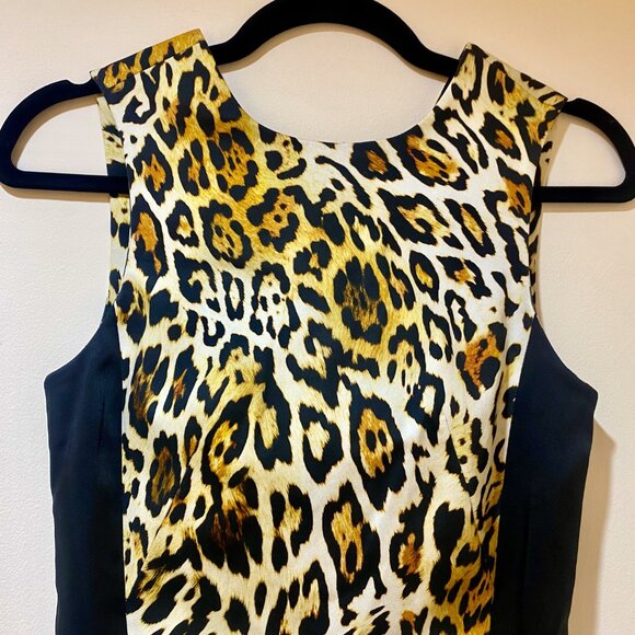 *NWT* Karen Millen Leopard Print Panel Seam Sleeveless Pencil Dress - Size 4 - Picture 7 of 16